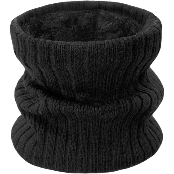 Men's Black 1 Winter Thermal Fleece Neck Warmer Windproof Face Cover Ski Mask